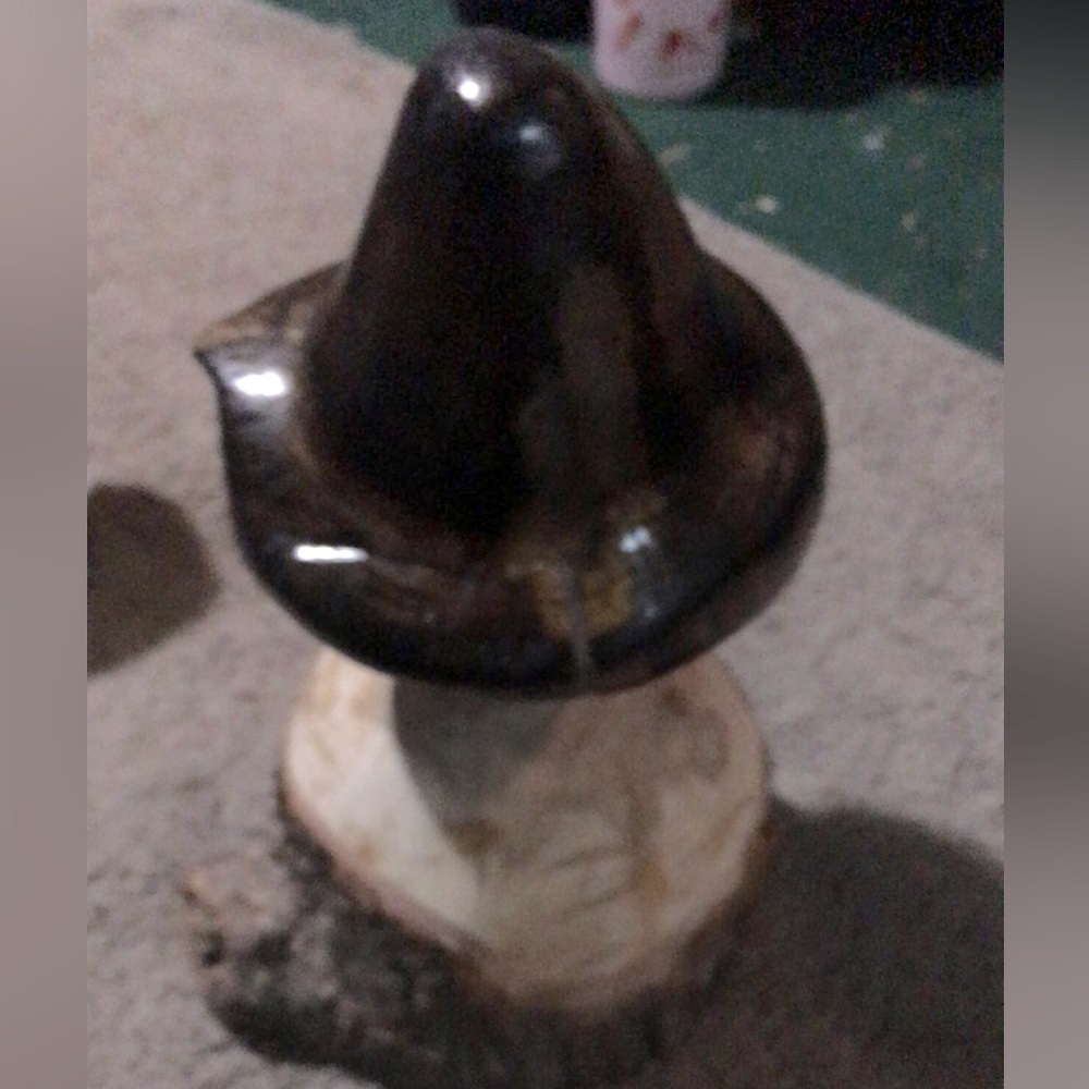 Handmade wooden mushroom great for garden’s